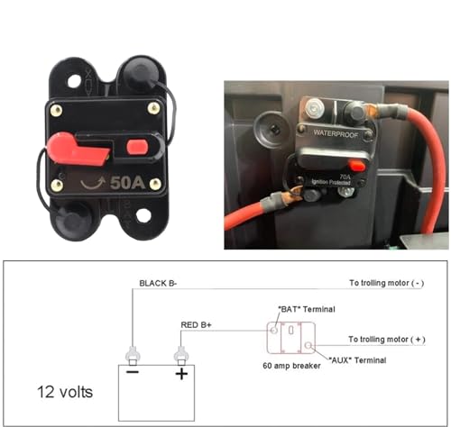 Disjoncteur fusible réinitialisation manuelle protège onduleur 12V 48V - 5