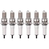 Physeed 6 Packs D8EA DR8EA Spark Plug 7162 Replacement for Kawasaki KEF300 DR125SE DR200S DRZ125...