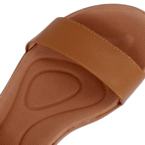 Tamanco Feminino Plataforma Couro Tan Usaflex UF0201-003