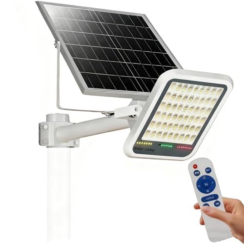 El Mejor Listado de Lamparas de farol . 49 2000W Lampara Solar Exterior, 400 LEDs Lámparas Solar Potente con Control Remoto y Sensor de Movimiento, 3 Modos Luz de Calle para Jardín,Patio,Camin