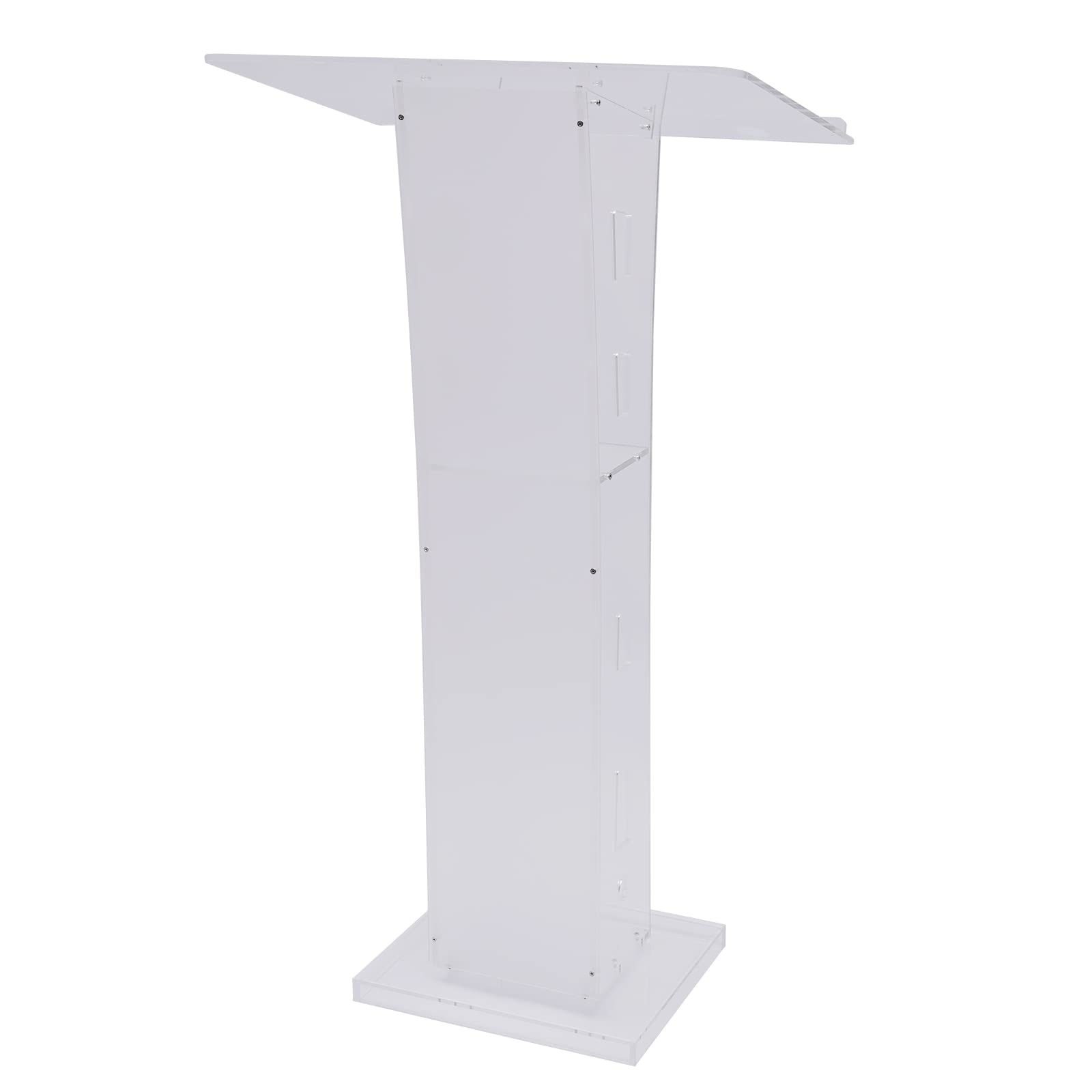 MhdunueSK 43.31Inch Acrylic Podium,Clear Stand Up Lecture Podium,Portable Presentation Podium Lectern,Clear Podium Stand,Suitable for School,Churches,Embassies,College Press Conferences