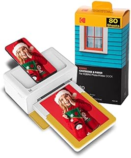 Kodak Dock Plus 4x6 Instant Photo Printer 80 Sheet Bundle (2022 Edition) – Bluetooth Portable Photo Printer Full Color Printing – Mobile App Compatible with iOS and Android – Convenient and Practical