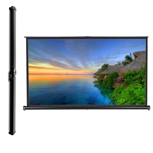 Pantalla de Proyección Portátil con Soporte, 16:9 4K HD, Ligera y Sin Arrugas, con Bolsa de Transporte, para Cine en Casa y Presentaciones miniatura 1