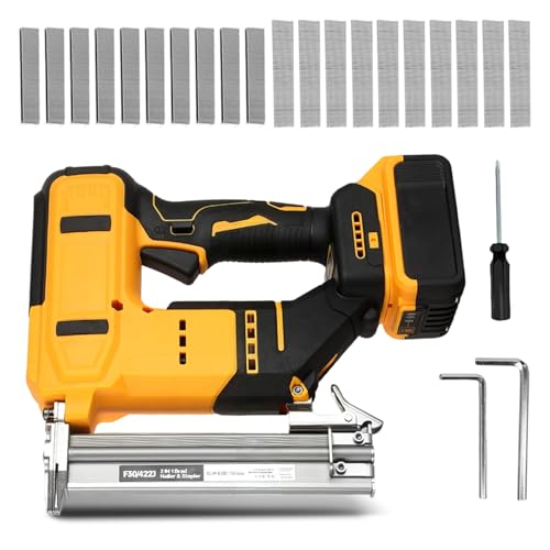 Pistola De Clavos Inalámbrica Para Batería Dewalt, Grapadora Clavadora 2 En 1, Grapadora Eléctrica De 18 GA Con 2000 Clavos/Grapas, Pistola De Grapas De Clavos 2 Modos Para Carpintería