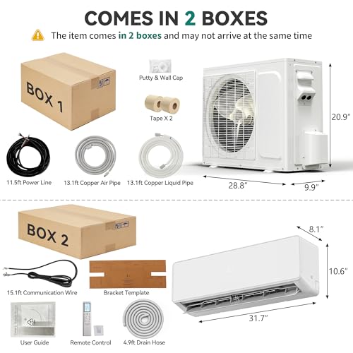 YITAHOME Pure Design 12000 BTU Mini Split Air Conditioner Heat Pump, 20 SEER2 115V Inverter AC Cool & Heat Up to 750 Sq. - Additional View