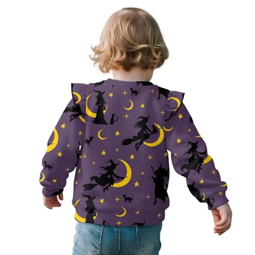 Toddler Girls Christmas Halloween Sweatshirts Thanksgiving Shirts Ruffle Tops Holiday Party Clothes 1-8 Years2