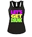Produktbild Luckja Lets get Drunk Damen Tanktop Schwarz-Bunt Grösse L