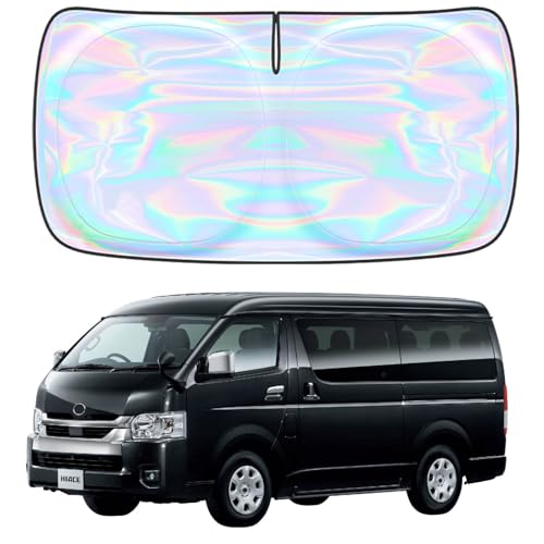 【2025新登場 車種専用】トヨタ ハイエース 200系 フロントサンシェード 標準ボディ HIACE H200 フロントガラス用 H16.8-現行 日焼け防止 遮光断熱 UVカット 紫外線カット 暑さ対策 折り畳み式 収納袋付き