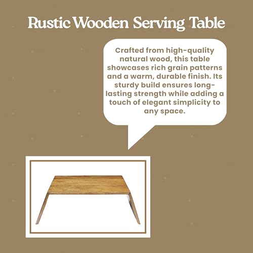 Image of Wooden Bed Table: Rustic Foldable Breakfast & Laptop Serving Tray | Multipurpose Portable Desk