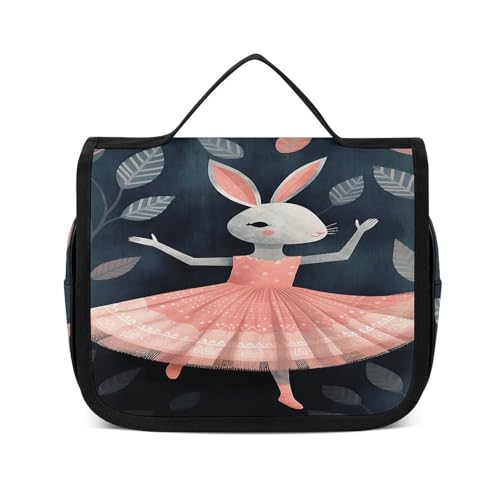 Trousse de toilette de voyage à suspendre en polyester motif lapin gris idéal camping