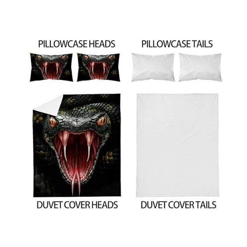 Housse de couette double serpent 200x200 microfibre avec taies - 4