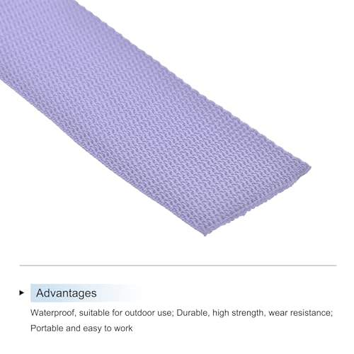 Image of MECCANIXITY Lightweight Polypropylene Webbing Strap 2 inch 10 Yard Backpack Strapping Band Purple for Outdoor Luggage Cargo Straps