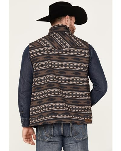 Cinch Western Vest Mens Concealed Carry Logo Aztec Brown MWV15920024