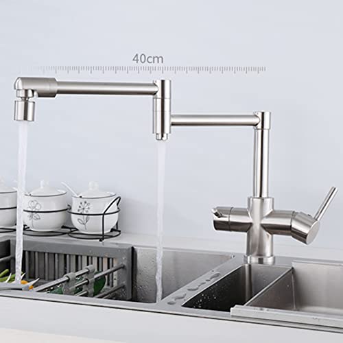 Grifo de cocina de 3 vías de latón macizo y diseño plegable premium 7