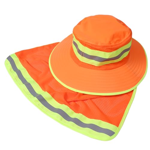 Image of TZ Promise Men High Visibility Reflective Bucket Hat with Neck Flap Wide Brim Boonie Sun Hat Cap