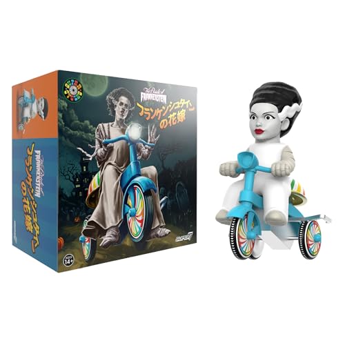 Super7 Super Cycles Universal Monsters Bride of Frankenstein with Blue Trike - 5" Universal Monsters Action Figure Collectibles and Retro Toys
