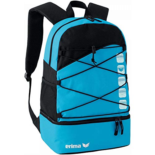 erima GmbH 723574 Mochila Multifunción con Compartimento Inferior, Curacao/Negro, 1