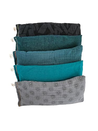 image for Peacegoods Unscented Eye Pillows (Sampler Pack of 5) - Soft Cotton Gau