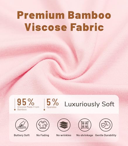 Image of NACHILA Pajamas Set for Women-Viscose Made from Bamboo, Short Sleeve Sleepwear Soft Capri Pants Pajamas with Pocket Cool Pjs