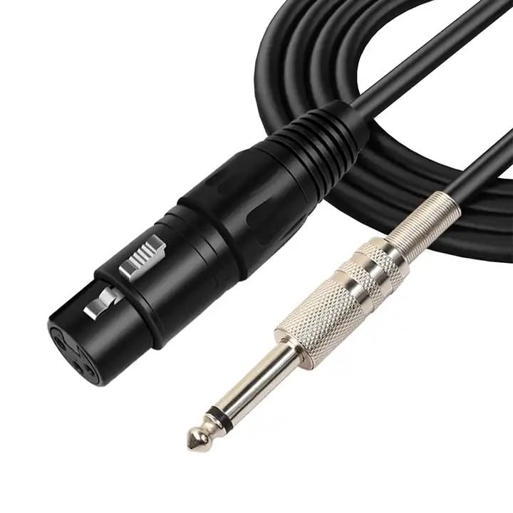 KEBILSHOP Microphone Cable [5 Meter] XLR Female to 1/4 Inch 6.35mm TS Cable - Professional Mic Cable for Dynamic and Condenser Microphones - 6.35mm Jack Male to XLR 3-pin Female Cord (5)-image-14