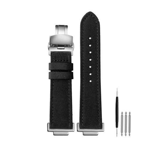 NylonCowhide Watch Band݊Casio GA100/400 GA700 GBA-800 DW5600/G-5600/GW-5610Xgbv16mmuXbg(Black silver folding)