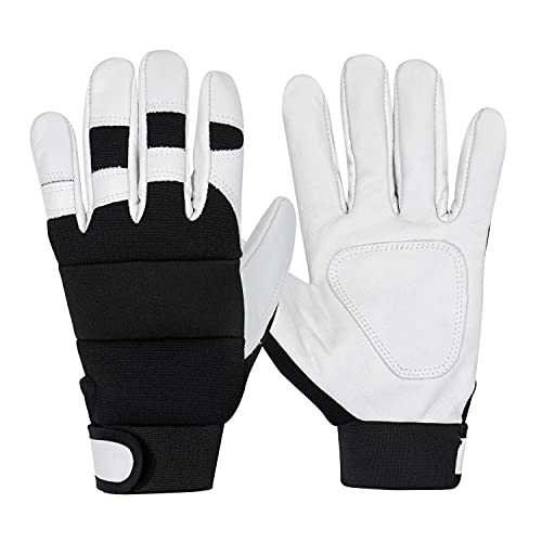 Gsg Men Women Work Gardening Leather Gloves Thorn Proof Medium White Garden Working Gloves #TOP3