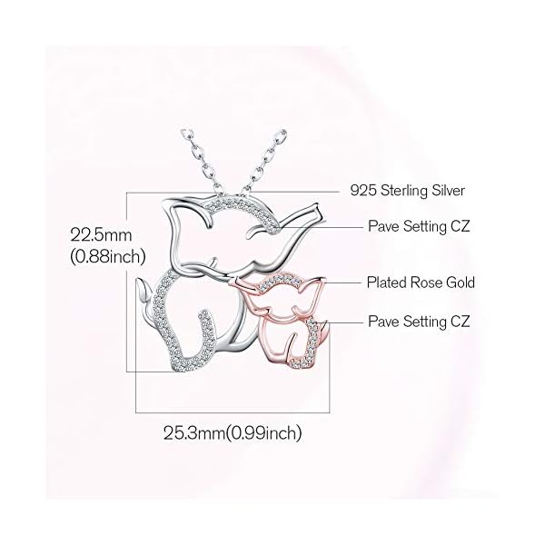 Mother-and-Daughter-Animals-Necklace-925-Sterling-Silver-Original-Mothers-Day-Birthday-Charms-Gifts-for-Mommy-Grandmom-and-Girls-Jewelry-Family-Present-Gift Mother and Daughter Animals Necklace 925 Sterling Silver Original Mother's Day Birthday Charms Gifts for Mommy Grandmom and Girls Jewelry Family Present Gift (Mama Elephant)