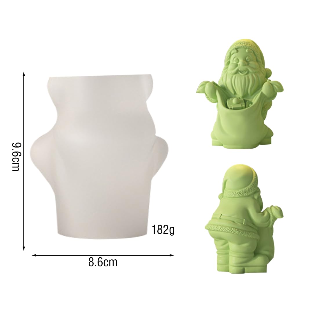 Zayookey Christmas Candle Mold Santa Claus Candle Mold with Backpack Xmas Candle Making Molds Silicone 3D DIY Resin Casting Mold Silicone Mold for Candle Making Home Decorate (Santa with Gifts)