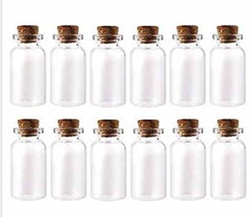 Miniblings 20X Mini Bottles Corks Storage Jar Glass Mini 40mm Doll House Dolls House, Multicolor