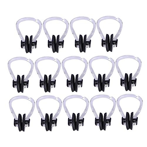 14pcs Silicone Swimming Nose Clips for Pool Accessories Soft Stretchy and Reusable Nose Protection for Swimming and Diving Black