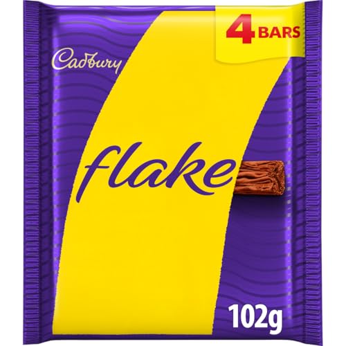 Cadbury Flake Chocolate Bar The Crumbliest Flakiest Milk Chocolate 4 x 25.5 g Bar (Pack of 1)