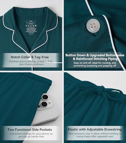 Image of WiWi Viscose from Bamboo Women's Pajamas Set Super Soft Button Down Top and Pants Sleepwear Cooling Pjs S-3X