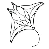 Xedatric Manta Ray Metal Wall Art – Minimalist Ocean Fish Decor, Nautical Stingray Sculpture for Coastal Farmhouse & Beach Themed Rooms – Waterproof Metal Wall Decor (13''x11'')