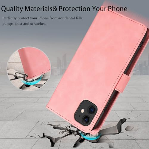 JHWVVTF for iPhone 11 Case Wallet, RFID 4 Card Slots, Wrist Strap, Pink by JHWVVTF - Used condition - Image 7