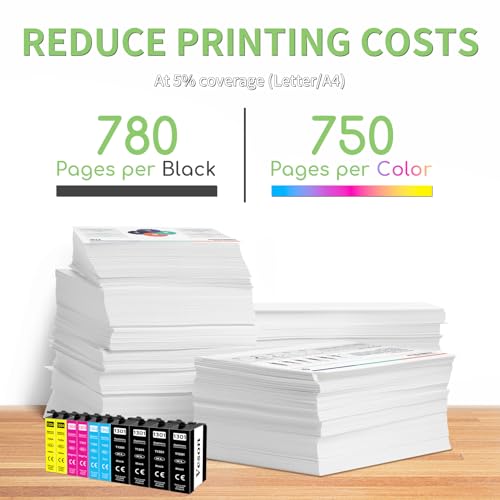 Veson T1306 Multipack Druckerpatronen Kompatibel mit Epson T1301 T1302 T1303 T1304 Tintenpatrone, für Epson WF 3520 Stylus Office BX925FWD BX635FWD BX935FWD B42WD SX525WD WF-3540 WF-7525 (10er Pack)