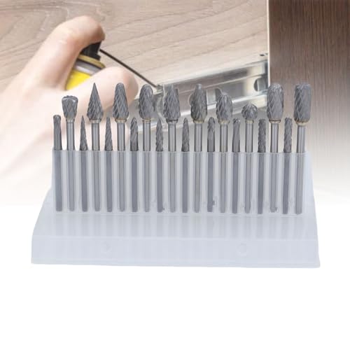 Set de 20 fresas rotativas de carburo doble corte miniatura 3