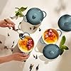 Kook Ceramic Mini Cocotte Set, Small Casserole Dishes with Lids and Handles, Individual Baking Ramekins, Oven, Microwave & Dishwasher Safe, Stoneware, 12 oz, Set of 4 (Stone Ombre) #3