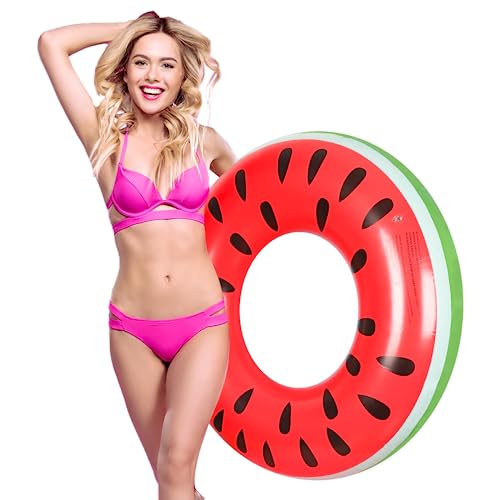 Anillo de natación,Anillo de natación Inflable, Boya Sandía, Anillo de Natación, Piscina Verano Juguete Hinchable,Flotador Inflable Anillo De Natación para Verano,para Fiesta en la Piscina de Verano