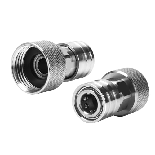 Garden Hose to Pressure Washer Adapter, 3/4” GHT to 1/4” Quick Connect, Hose to Power Washer Connector for Car Wash, Nozzle & Water Spray Attachment, Stainless Steel