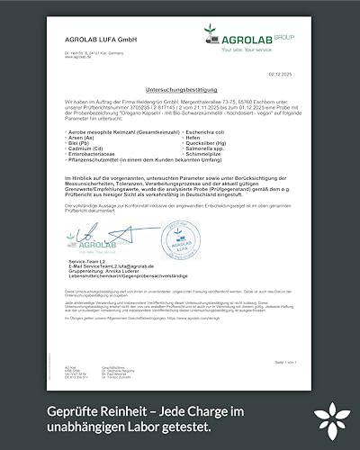 Heldengrün® Oregano & Schwarzkümmelöl Kapseln [HOCHDOSIERT] 100 mg Carvacrol pro Kapsel - Bio Oregano Öl mit +82% Carvacrol aus Griechenland - magensaftresistent, laborgeprüft & vegan - 90 Stück