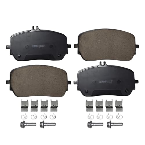 Image of Detroit Axle - Front Brake Pads for Mercedes-Benz GLE450 GLE580 GLS450 GLS580 Maybach GLS600, GLE53 AMG, Ceramic Brake Pads with Hardware Replacement