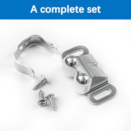INCREWAY 20 Sets Cabinet Latch Double Roller Catch Hardware para Puertas de Gabinete de Cocina y Clósets, color Plateado miniatura 3