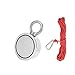 Queiting 400KG Doppelseitig Ösenmagnet mit 10m Seil Ø 75mm Suchmagnet Power Magnet Wasserdicht Neodym Bergemagnet zum Magnet Angeln Magnet Fischen