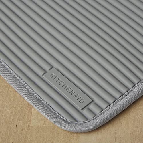 KitchenAid Ribbed Soft Silicone Pot Holder 2-Pack Set, Grey, 7"x9" by KitchenAid - Image 2