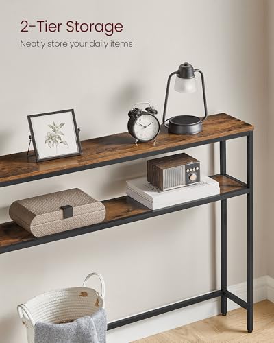 Image of VASAGLE 31.5 Inches Console Table, 2-Tier Narrow Sofa Table with 2 Shelves