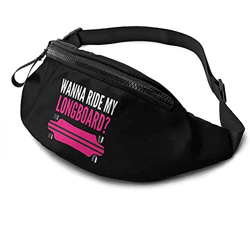 Hdadwy Waist Pack - Wanna Ride My Longboard Runner 'S Riñonera Riñonera Correas Ajustables Bolsillo con Conector para Auriculares para Unisex