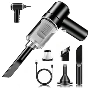 SCOVEE Handheld Staubsauger, Mini Tragbar Staubsauger, 20000PA Leistung, Super Leistungsstarke 4-in-1 Multifunktionalität, Einfach zu tragen, Geeignet für Büro, Auto, Zuhause, Büro