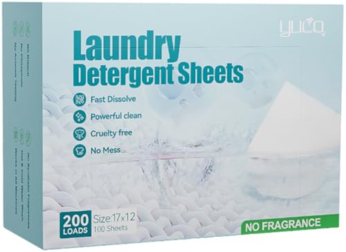 Hojas de detergente para ropa de hasta 200 cargas