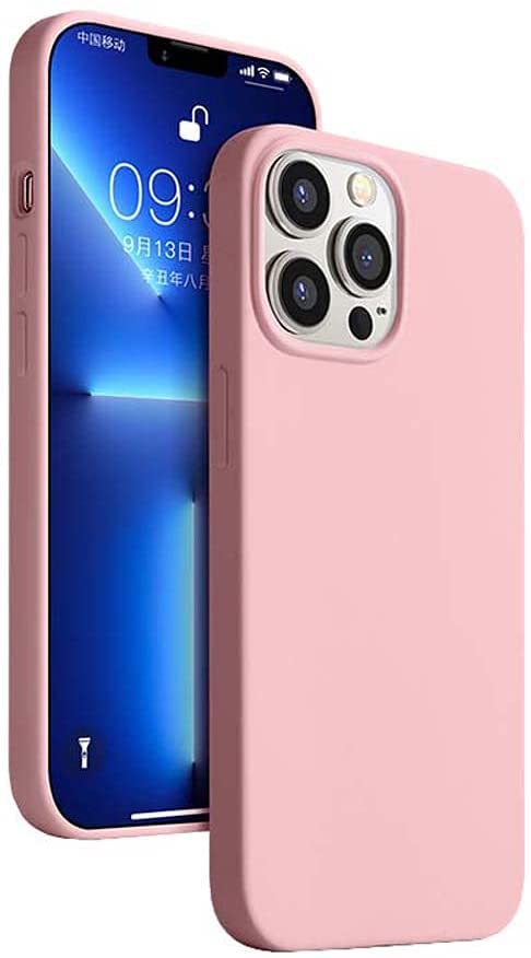 Coque iPhone 13 Pro silicone antichoc rose pour protéger votre mobile au bureau