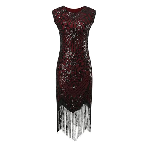 Robe de soirée sans manches style cocktail rétro chic avec pompons et détails plissés - 6